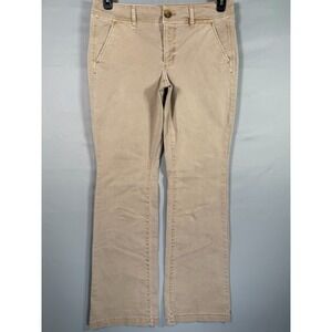 American Eagle Pants Women 8 Brown Tan Beige Chino Trouser Kick Boot‎ Stretch